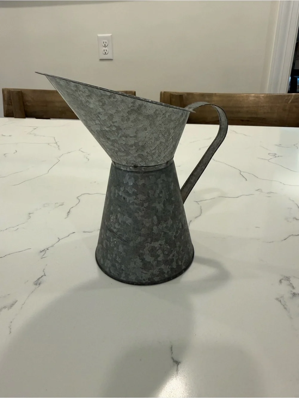 Galvanized metal pitcher/vase